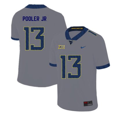 Men's West Virginia Mountaineers NCAA #13 Jeffery Pooler Jr. Gray Authentic Nike 2019 Stitched College Football Jersey KX15P01FE